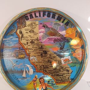 Vibrant California Map Decorative Tray